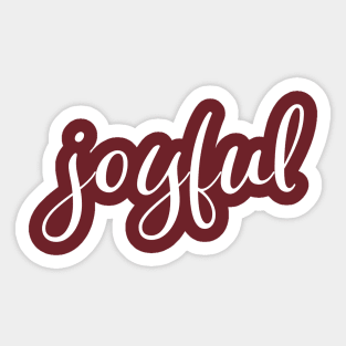 Joyful Christmas Holiday White Script Modern Trendy Red Design Sticker